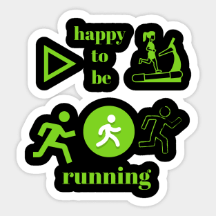 Happy running Sticker